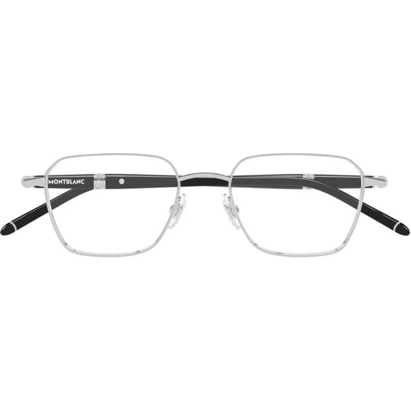 Montblanc MB0485O Occhiali da Vista Uomo Squadrati in Metallo Argento