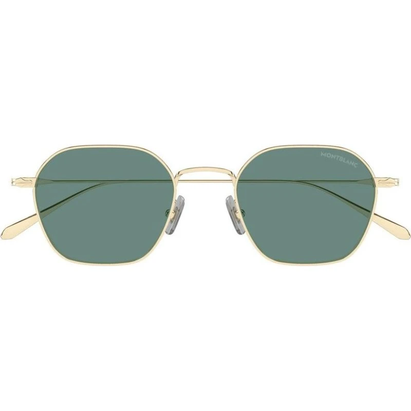 Montblanc MB0472S Occhiali da Sole Uomo Oro e Verde Geometrici