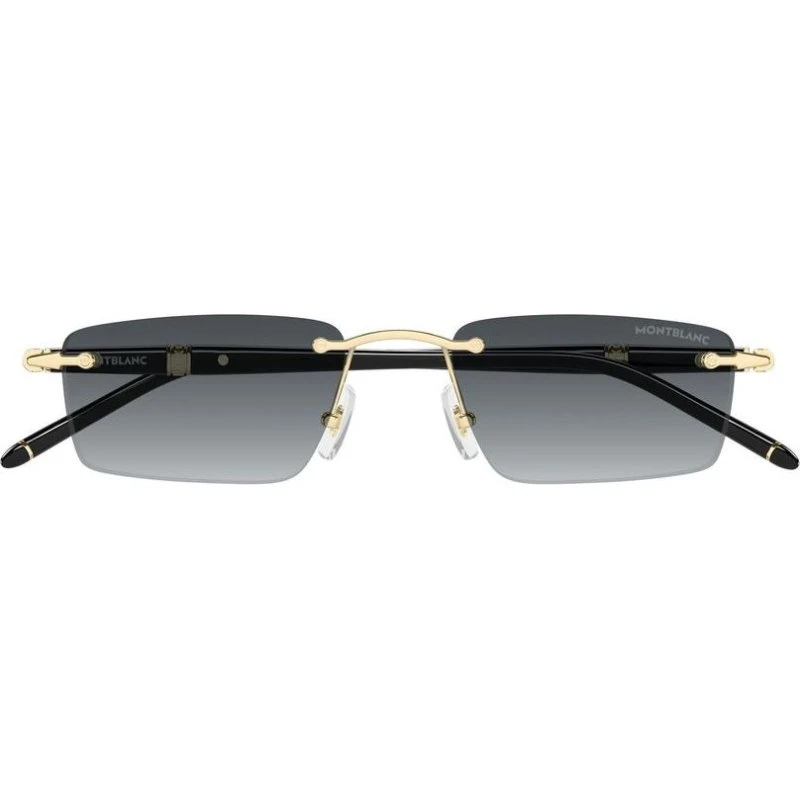 Montblanc MB0484S Occhiali da Sole Uomo Oro e Grigio Squadrati
