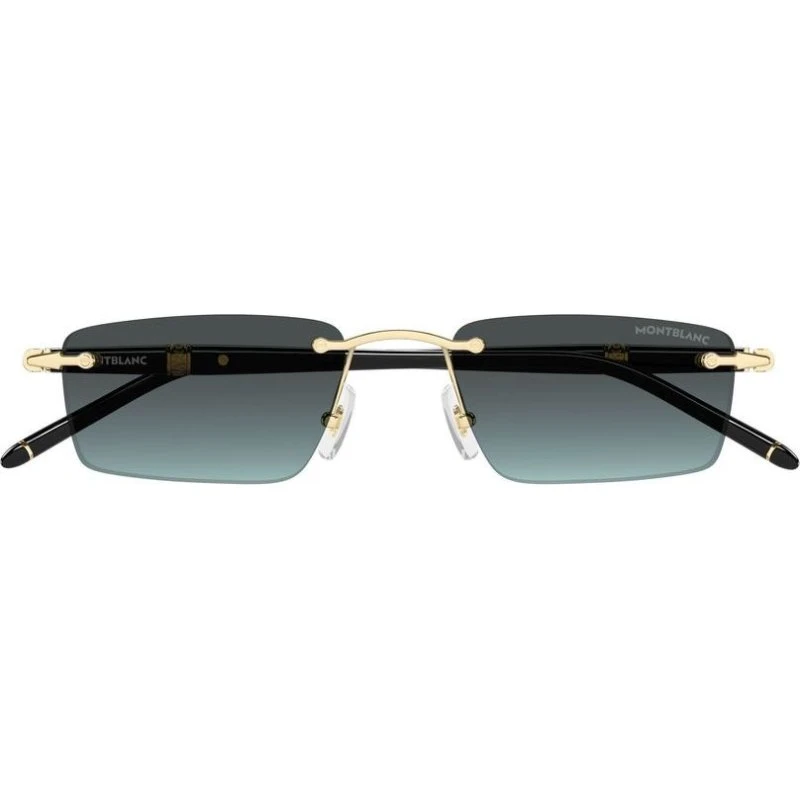 Montblanc MB0484S Occhiali da Sole Squadrati Oro e Verde 54mm