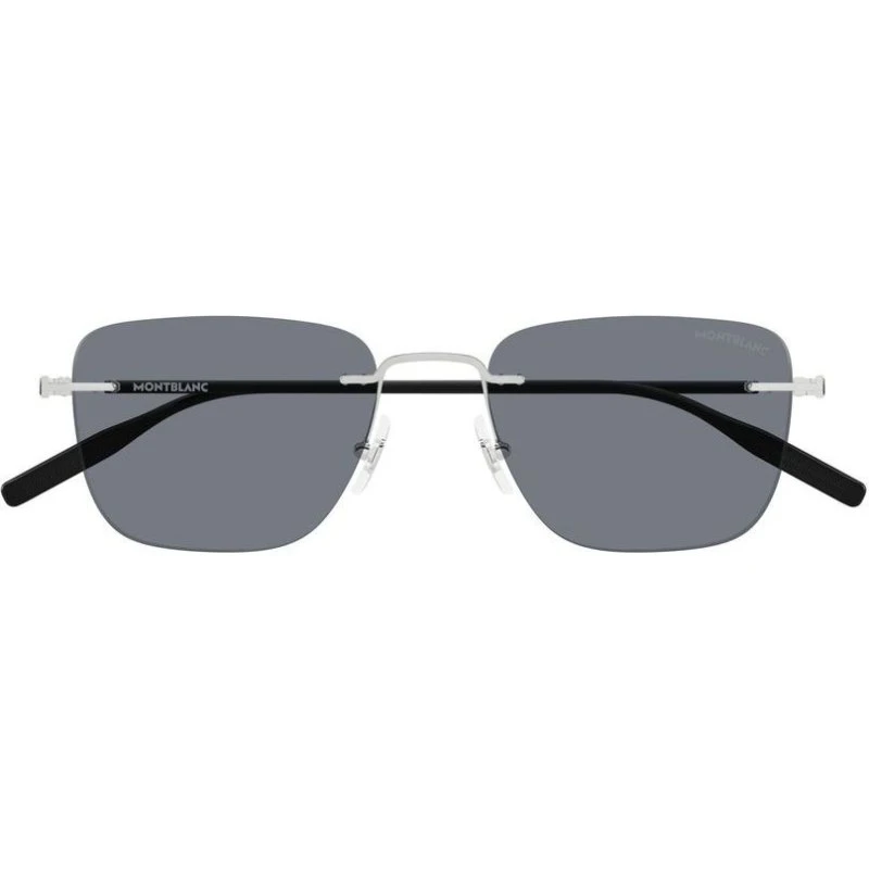Montblanc MB0470S Occhiali da Sole Uomo Argento Squadrati