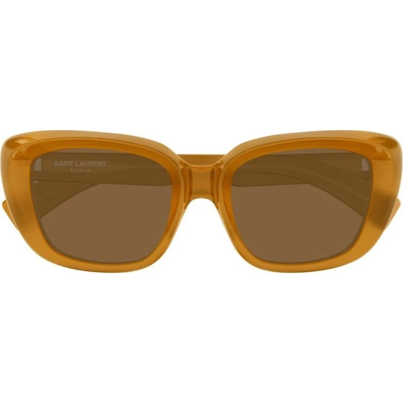 Saint Laurent SL 857 Occhiali da Sole Cat-Eye Giallo Marrone