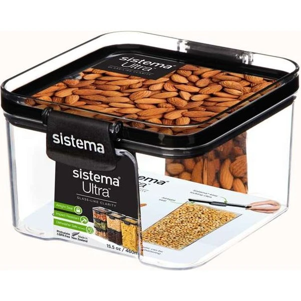 Sistema Ultra Tritan Quadrato 460ml Nero