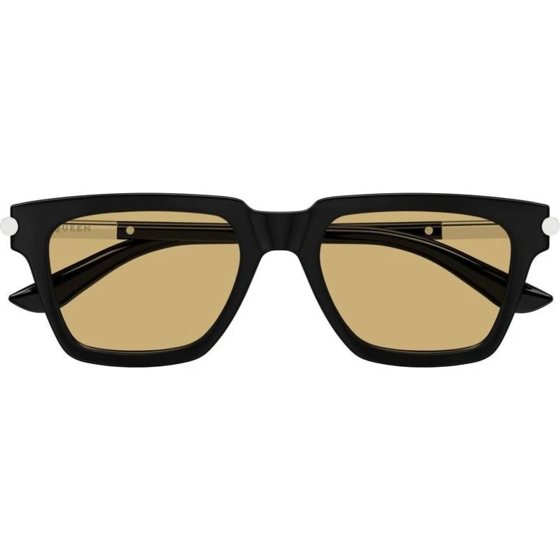 Alexander McQueen AM0519S Occhiali da Sole Squadrati Uomo Nero/Marrone
