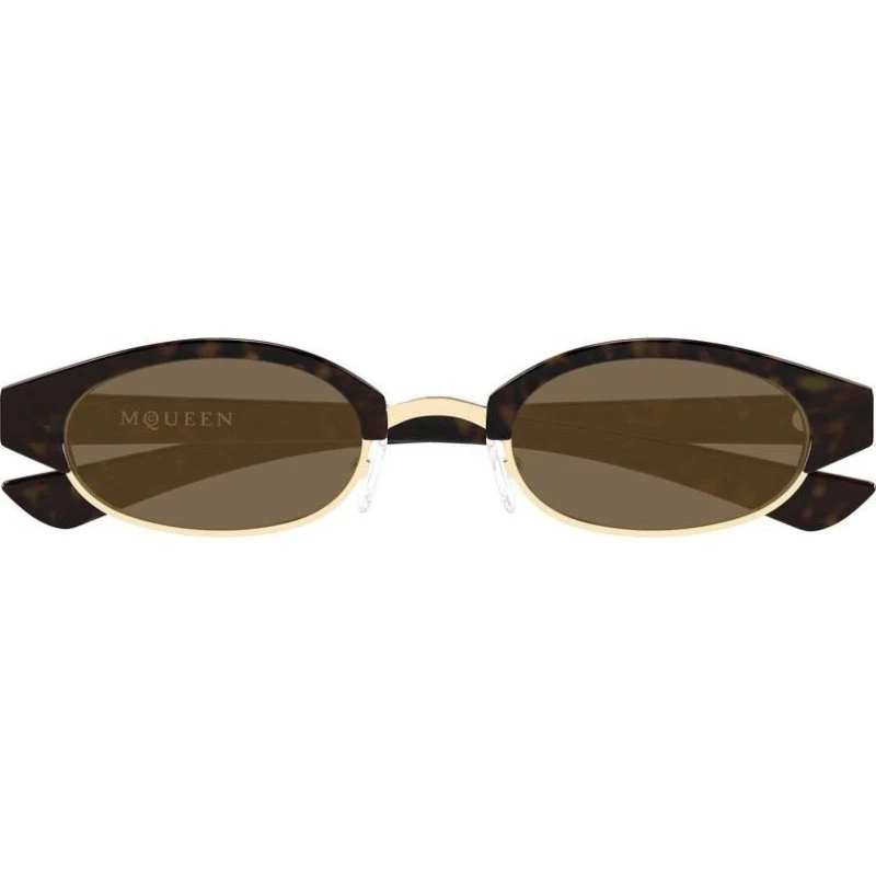 Alexander McQueen AM0534S Occhiali da Sole Rotondi Havana