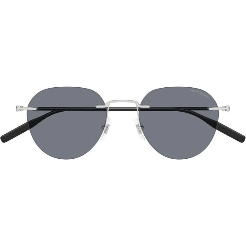 Montblanc MB0428S Occhiali da Sole Uomo Argento Rotondi