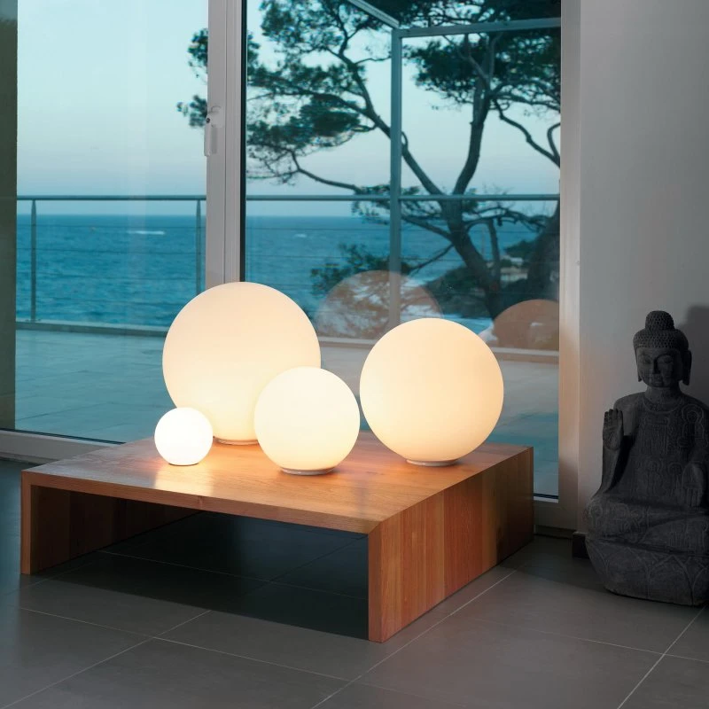 Artemide Dioscuri Lampada da Tavolo Sferica in Vetro, Ø 42 cm