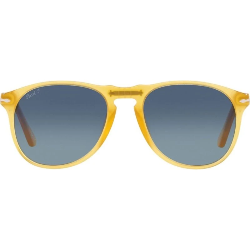 Persol PO 9649S Occhiali da Sole Pilot Gialli con Lenti Blu Polarizzate