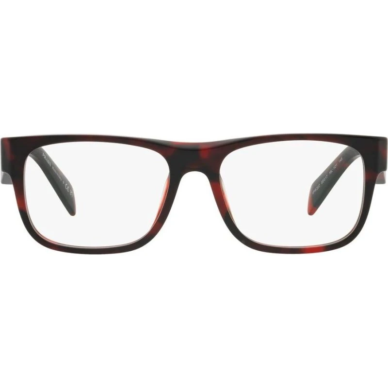 Prada PR 22ZV Occhiali da Vista Uomo Geometrici Avana