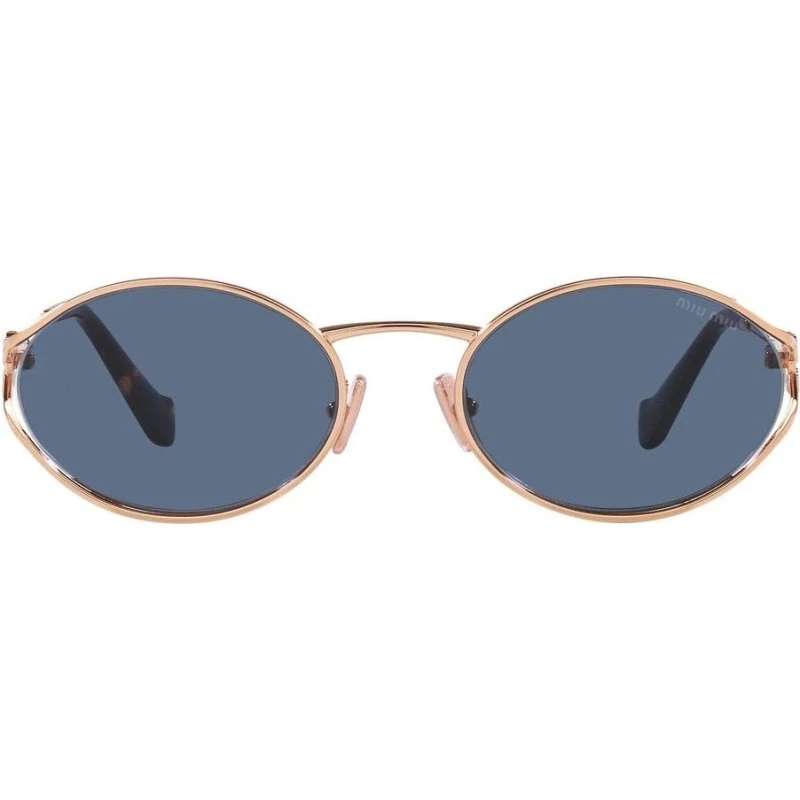 Miu Miu SMU 52YS Occhiali da Sole Donna Rotondi Oro Rosa e Blu