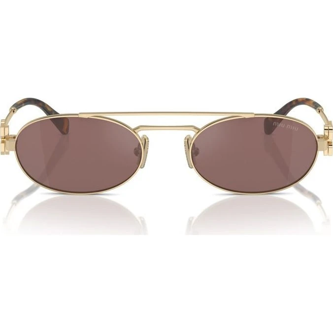 Miu Miu SMU 54ZS Occhiali da Sole Donna Oro e Marrone