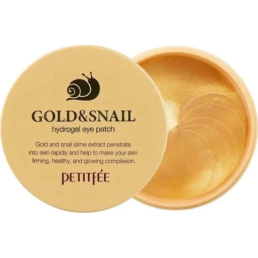 Petitfee Patch Occhi Oro 24k ed Estratto di Lumaca, 60 pezzi