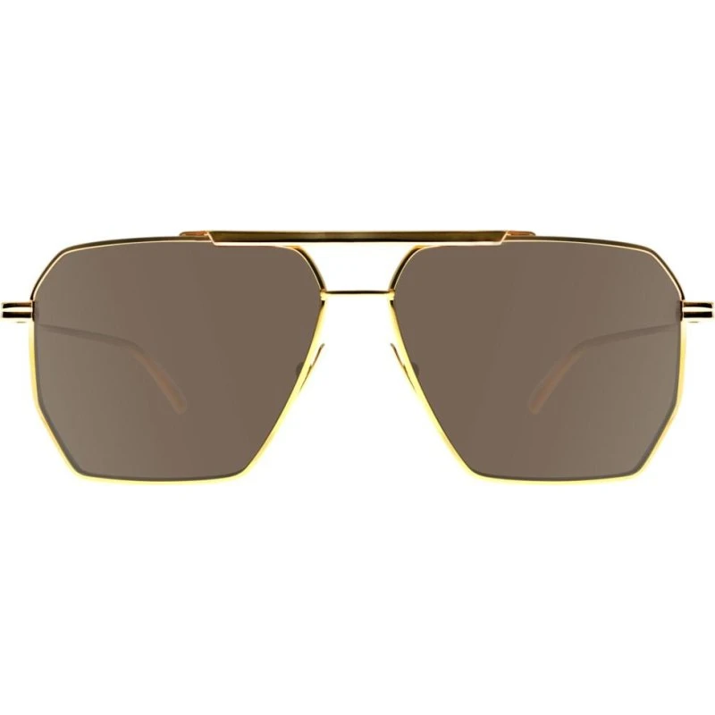 Bottega Veneta BV1012S Occhiali da Sole Uomo Oro e Marrone Pilot