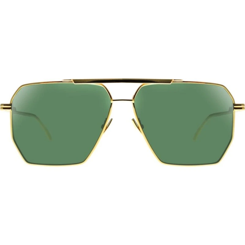 Bottega Veneta BV1012S Occhiali da Sole Uomo Oro e Verde Pilot