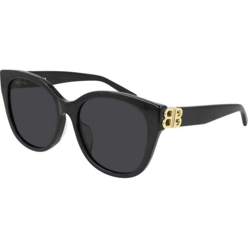Balenciaga BB0103SA Occhiali da Sole Cat-Eye Nero e Grigio