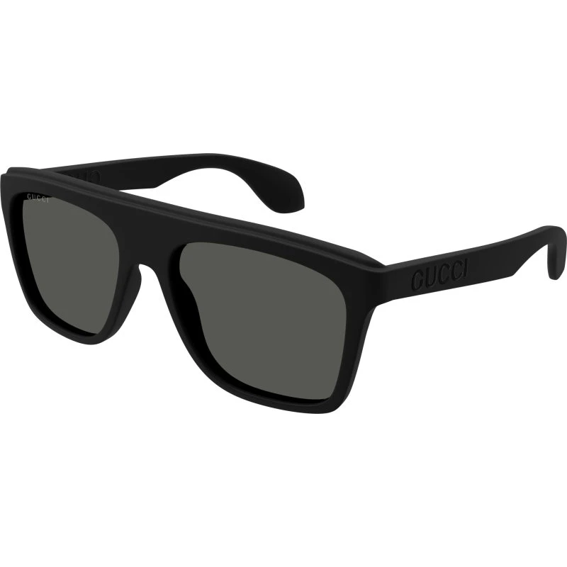 Gucci GG1570S 001 Occhiali da Sole Squadrati Nero e Grigio