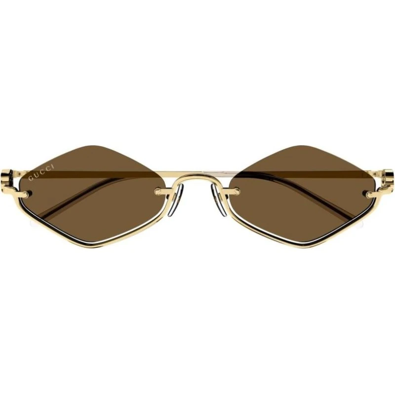 Gucci GG1604S Occhiali da Sole Donna Oro e Marrone Geometrici