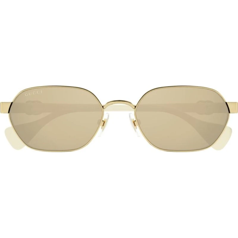 Gucci GG1593S Occhiali da Sole Donna Oro Geometrici Rosa 56mm