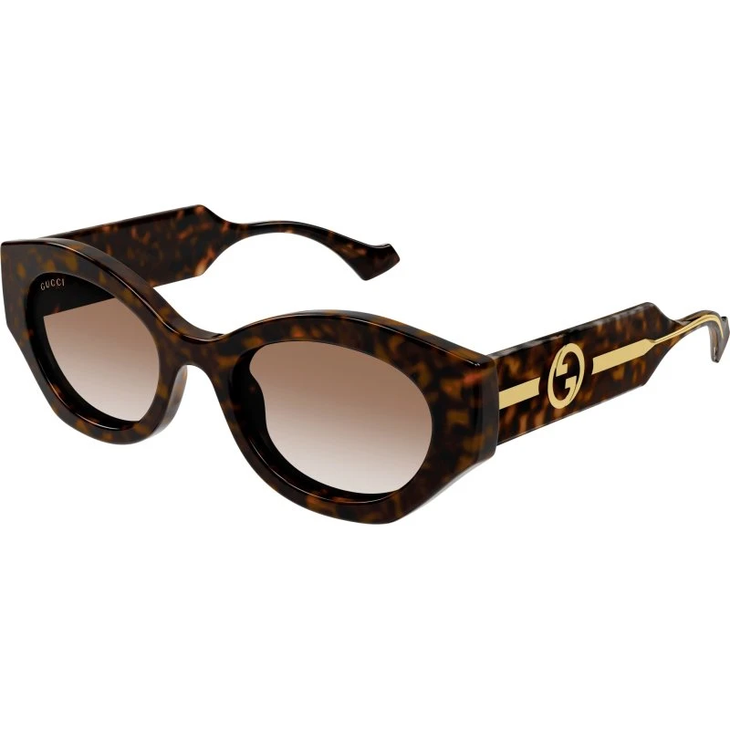 Gucci GG1553S 002 Occhiali da Sole Donna Havana Marrone