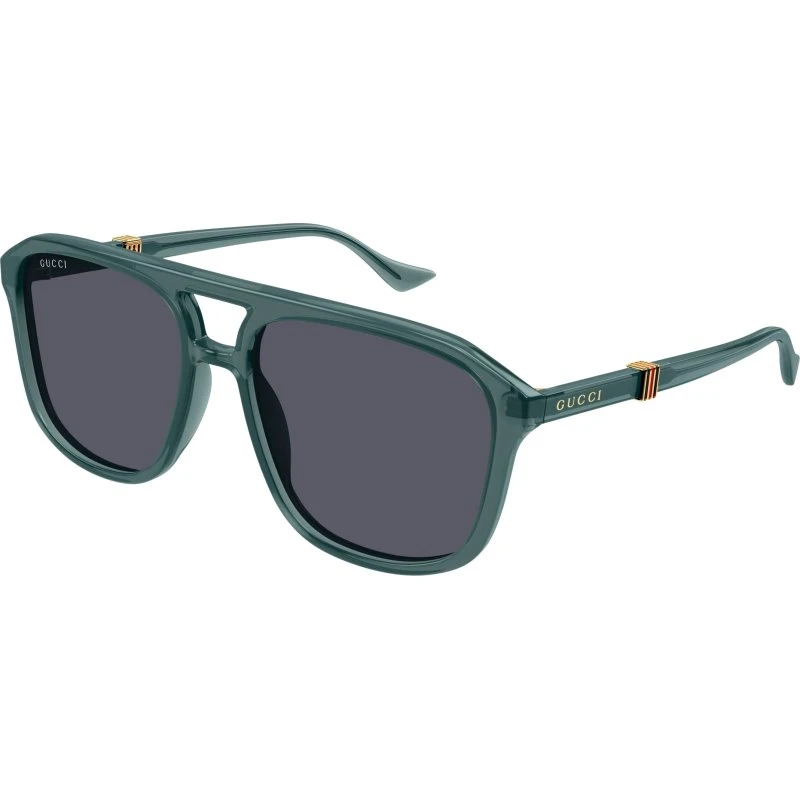 Gucci GG1494S 003 Occhiali da Sole Pilot Uomo Verde e Grigio