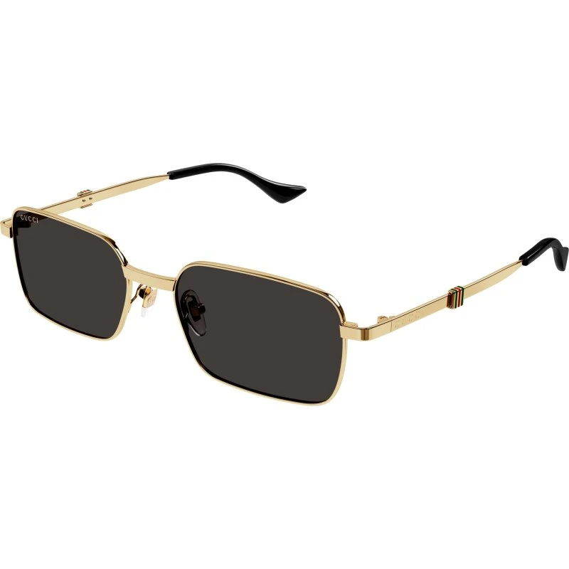 Gucci GG1495S 001 Occhiali da Sole Uomo Oro e Grigio Squadrati