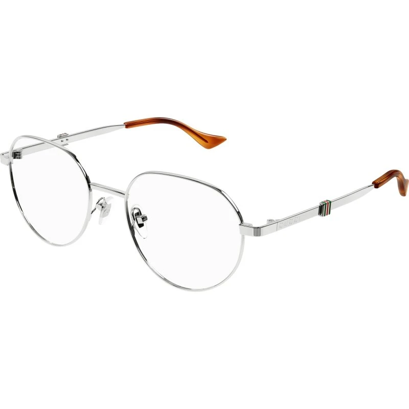 Gucci GG1496O 003 Occhiali da Vista Uomo Argento Rotondi