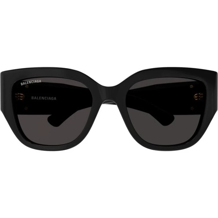 Balenciaga BB0323SK Occhiali da Sole Squadrati Nero/Grigio 55mm