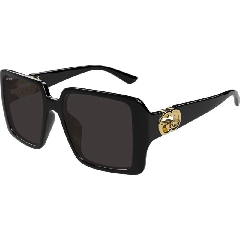 Gucci GG1692S Occhiali da Sole Donna Oversize Nero Grigio 54mm