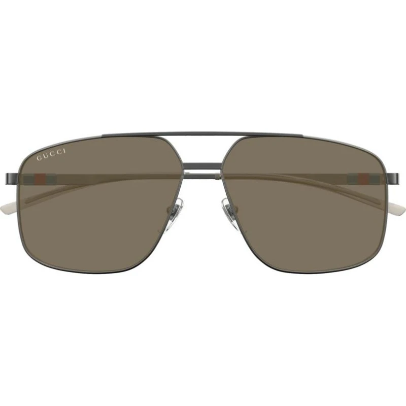 Gucci GG1676S Occhiali da Sole Uomo Pilot Rutenio Marrone