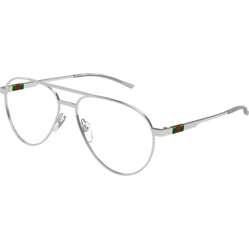 Gucci GG1679O Occhiali da Vista Uomo Argento Pilot