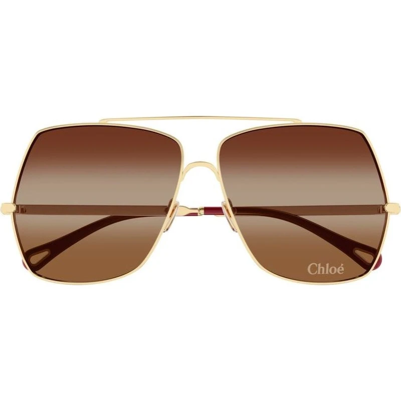 Chloé Aly CH0278S Occhiali da Sole Oversize Oro e Marrone