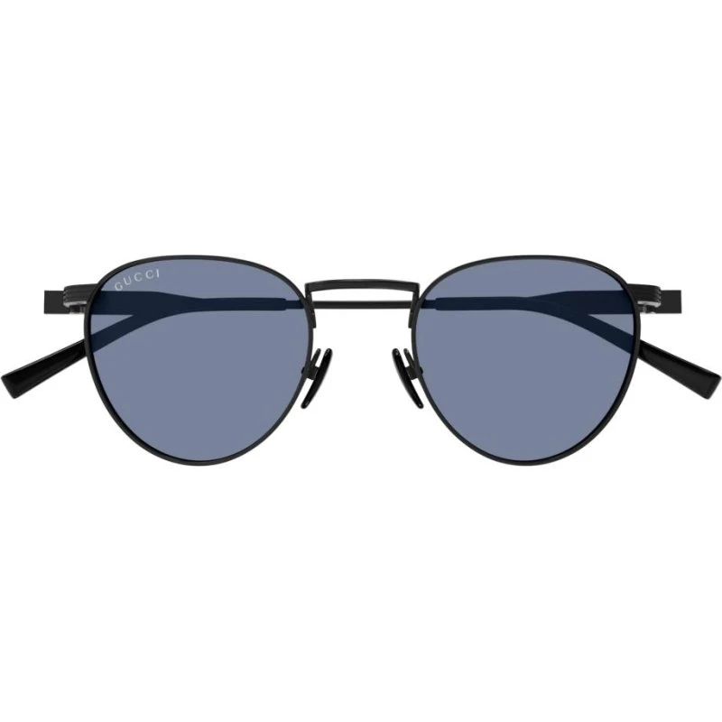 Gucci GG1875S Occhiali da Sole Uomo Neri Rotondi con Lenti Blu