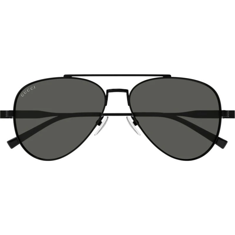 Gucci GG1874S Occhiali da Sole Uomo Pilot Nero Grigio 57mm