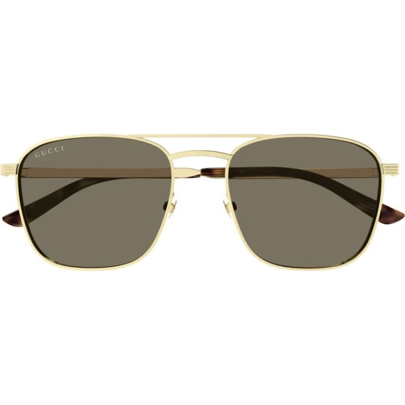 Gucci GG1881S Occhiali da Sole Uomo Squadrati Oro e Marrone