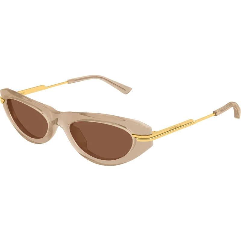 Bottega Veneta BV1368S 005 Occhiali da Sole Rotondi Marroni