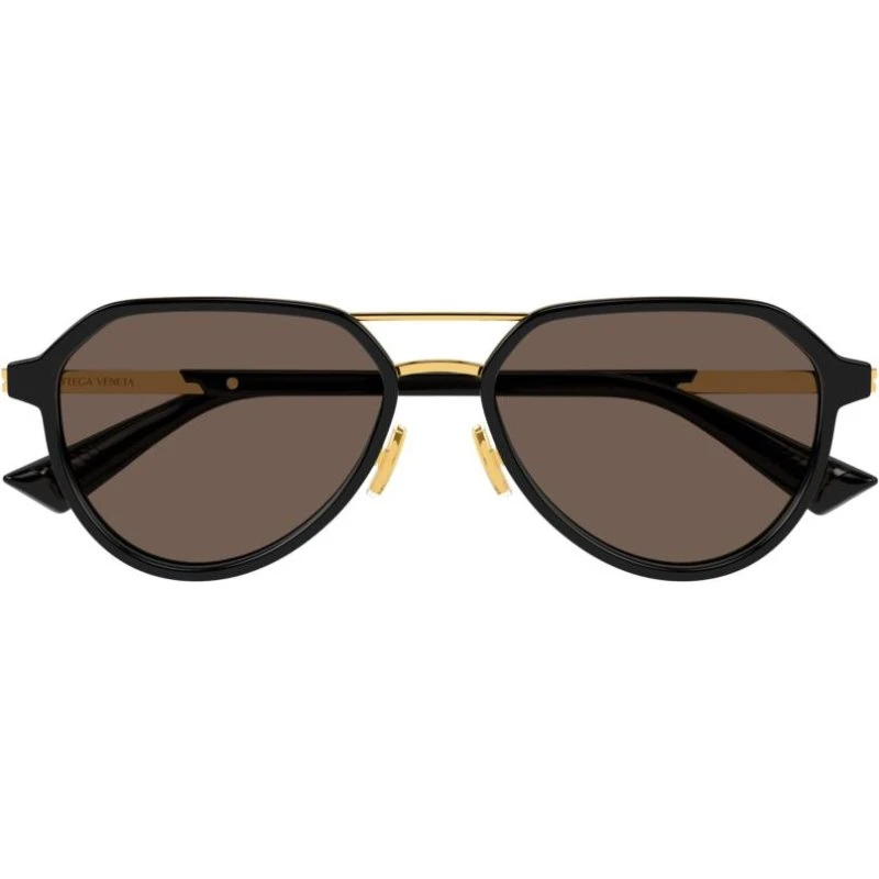 Bottega Veneta BV1373S Occhiali da Sole Pilot Unisex Nero/Marrone