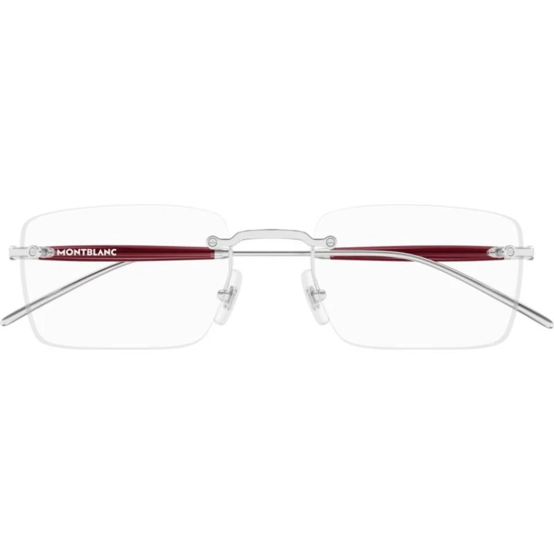 Montblanc MB0411O Occhiali da Vista Squadrati Argento Uomo