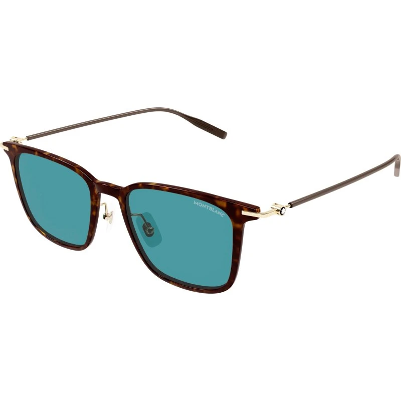 Montblanc MB0354S 005 Occhiali da Sole Squadrati Havana Verde