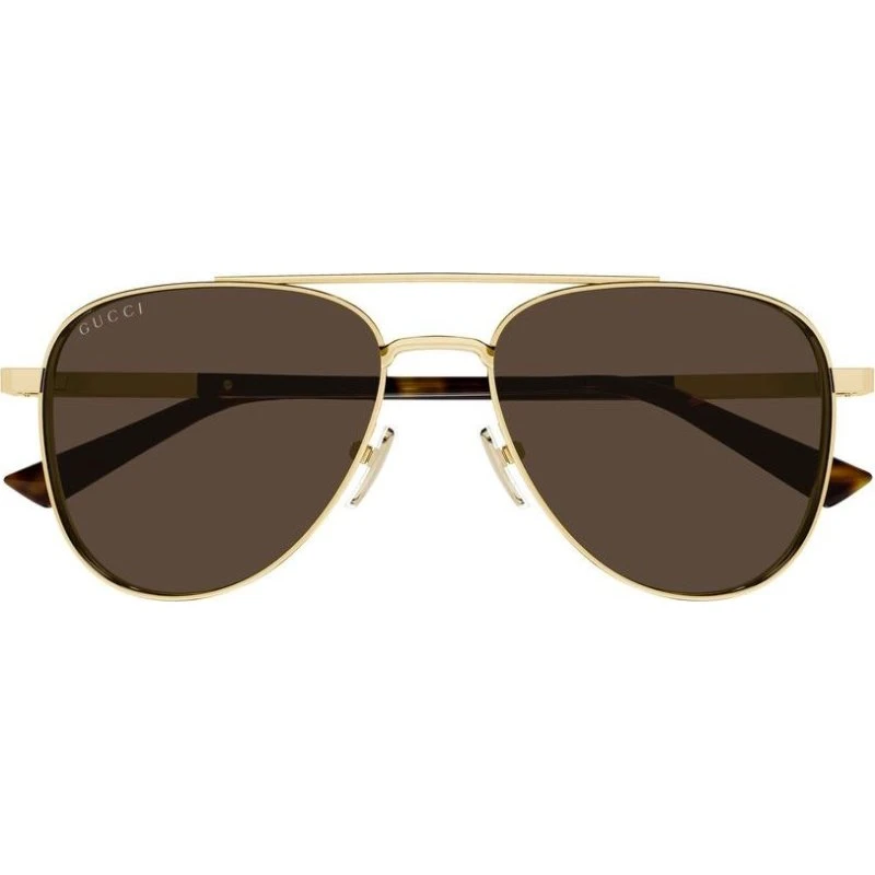 Gucci GG1962S Occhiali da Sole Uomo Pilot Oro e Marrone 56mm