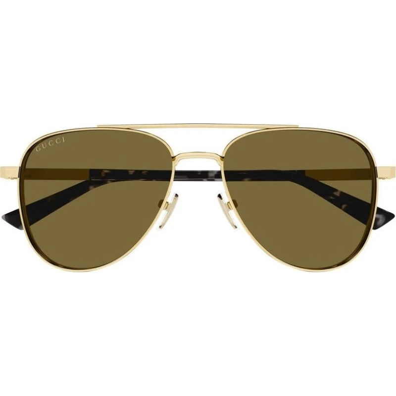 Gucci GG1962S Occhiali da Sole Uomo Pilot Oro e Marrone 56mm