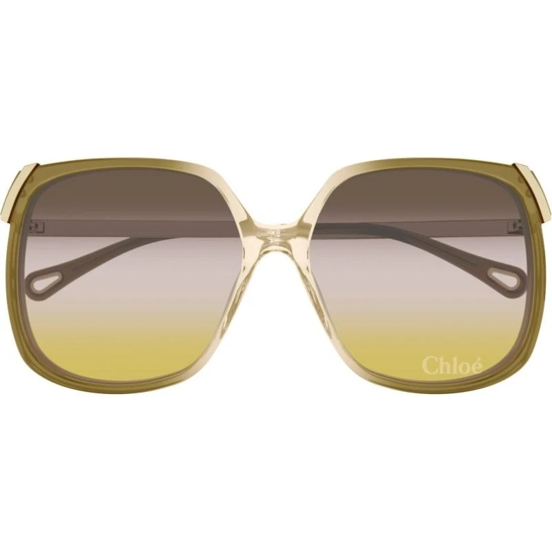 Chloé CH0286S Occhiali da Sole Oversize Oro e Marrone
