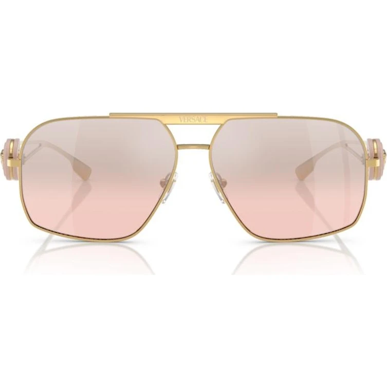 Versace VE 2269 Occhiali da Sole Uomo Pilot Oro e Rosa 62mm