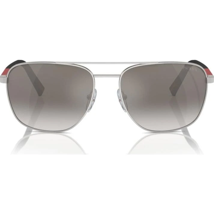Prada Linea Rossa Occhiali da Sole PS 54ZS Uomo Argento Ovali