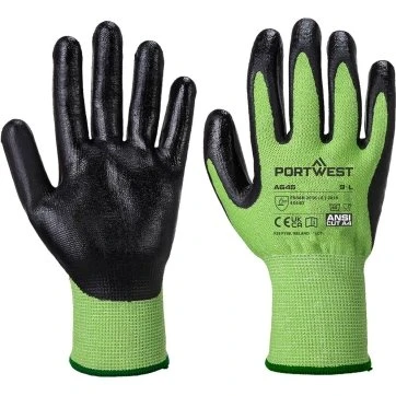 Portwest A645 Guanti Antitaglio Nitrile Foam Verde/Nero XS