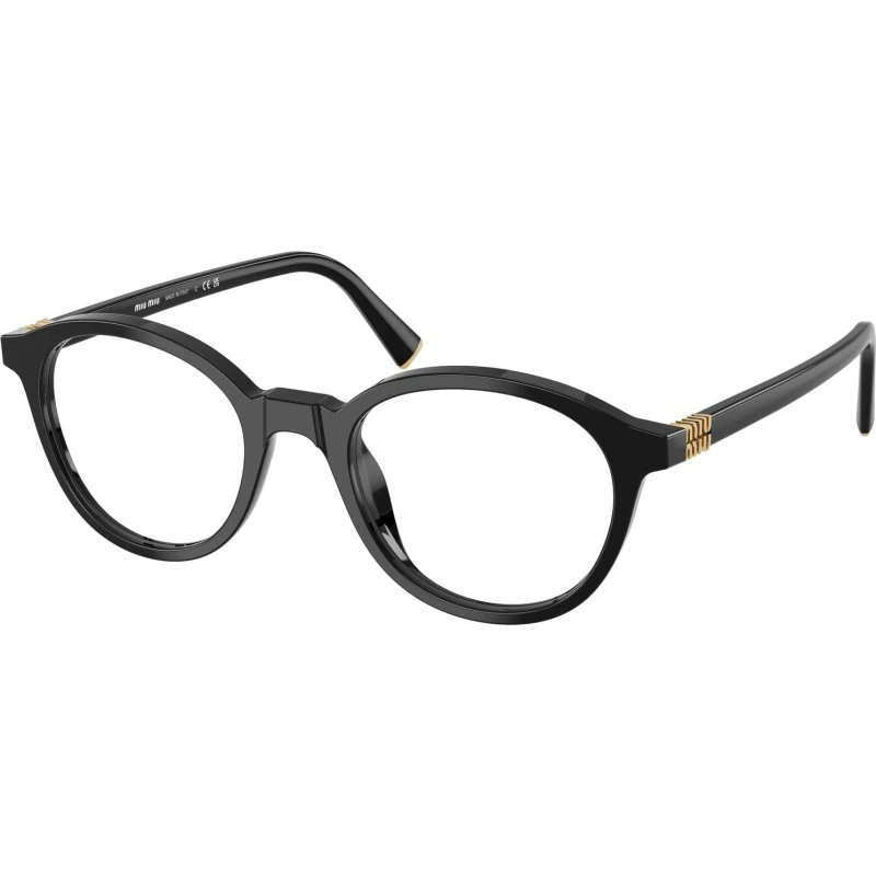 Miu Miu Montature da Vista Rotonde in Acetato Nero MU 02WV 16K1O1