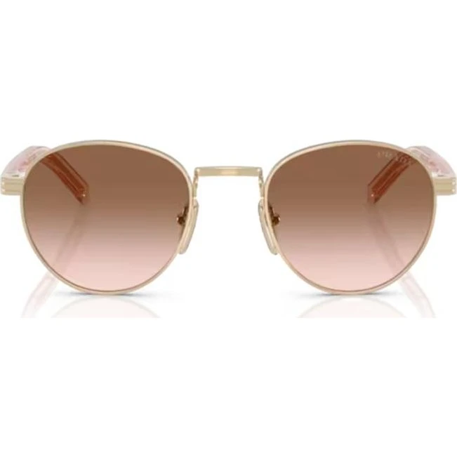 Prada PR B52S Occhiali da Sole Donna Oro e Lenti Rosa 49mm