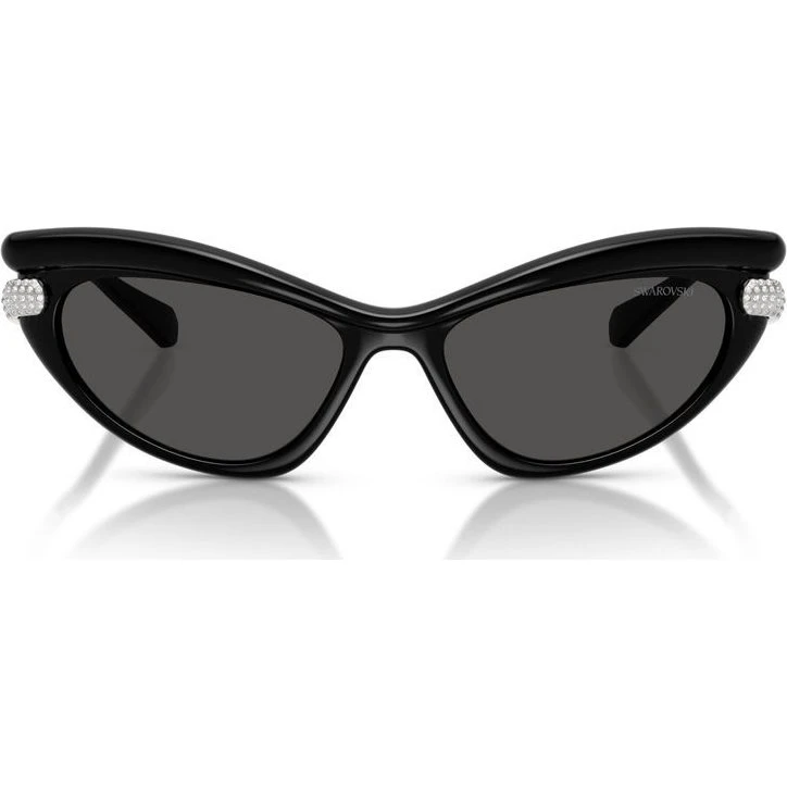Swarovski SK 6038 Occhiali da Sole Cat-Eye Nero e Grigio