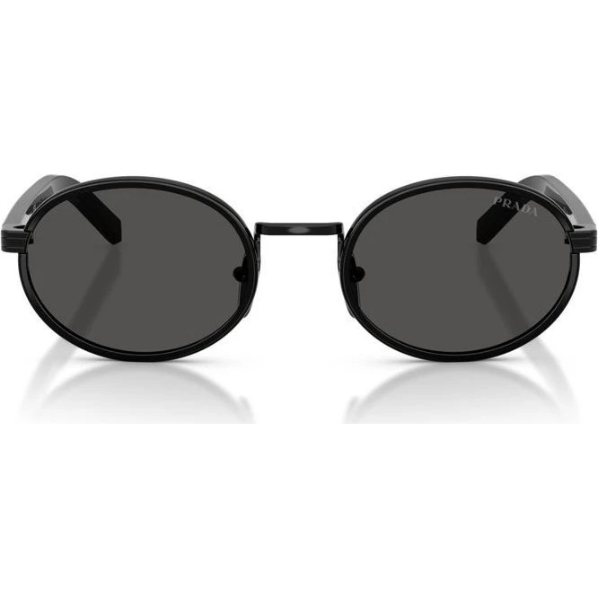 Prada PR B56S Occhiali da Sole Donna Rotondi Nero Grigio 52mm