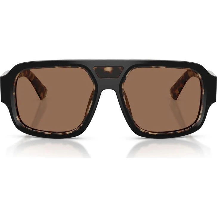 Dolce & Gabbana DG 4516 Occhiali da Sole Uomo Pilot Nero Marrone