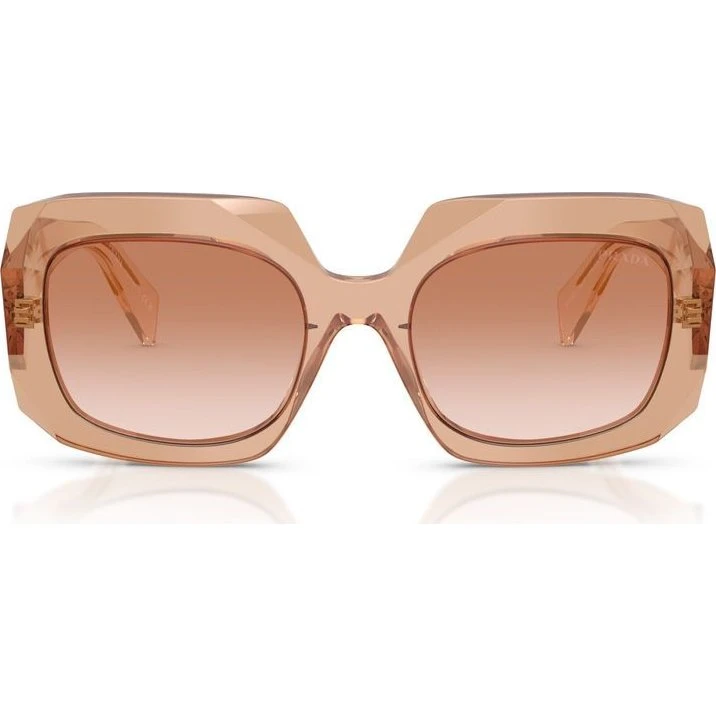 Prada PR B23S Occhiali da Sole Geometrici in Acetato Marrone